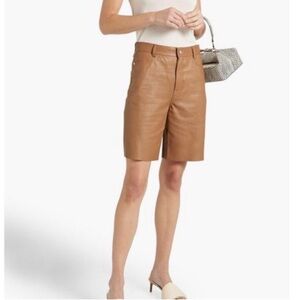 NWOT- Frame 100% Lamb Leather Bermuda Shorts